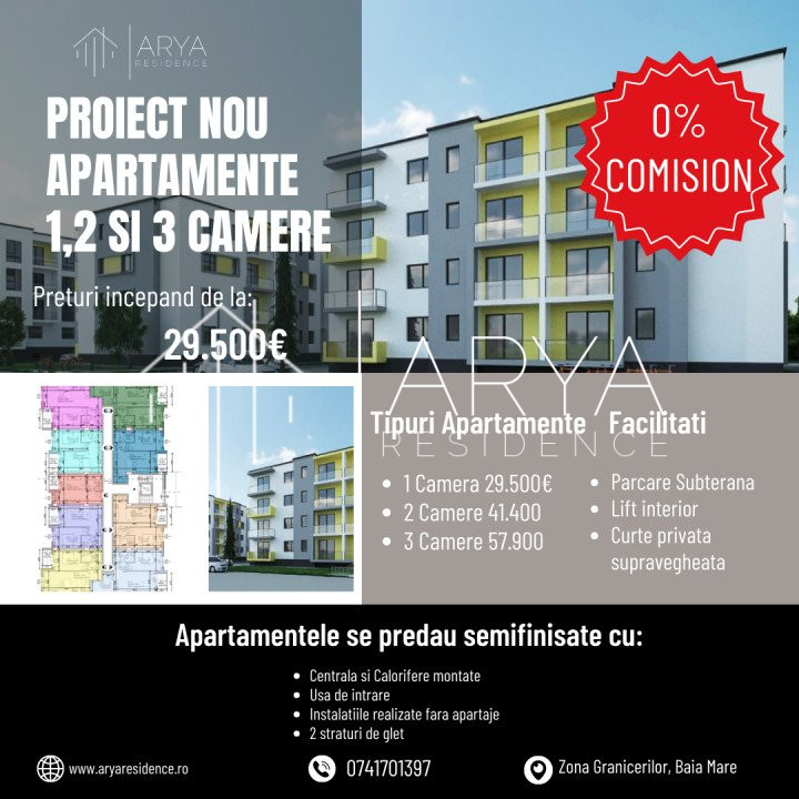 Complex nou de apartamente cu 1,2 si 3 camere